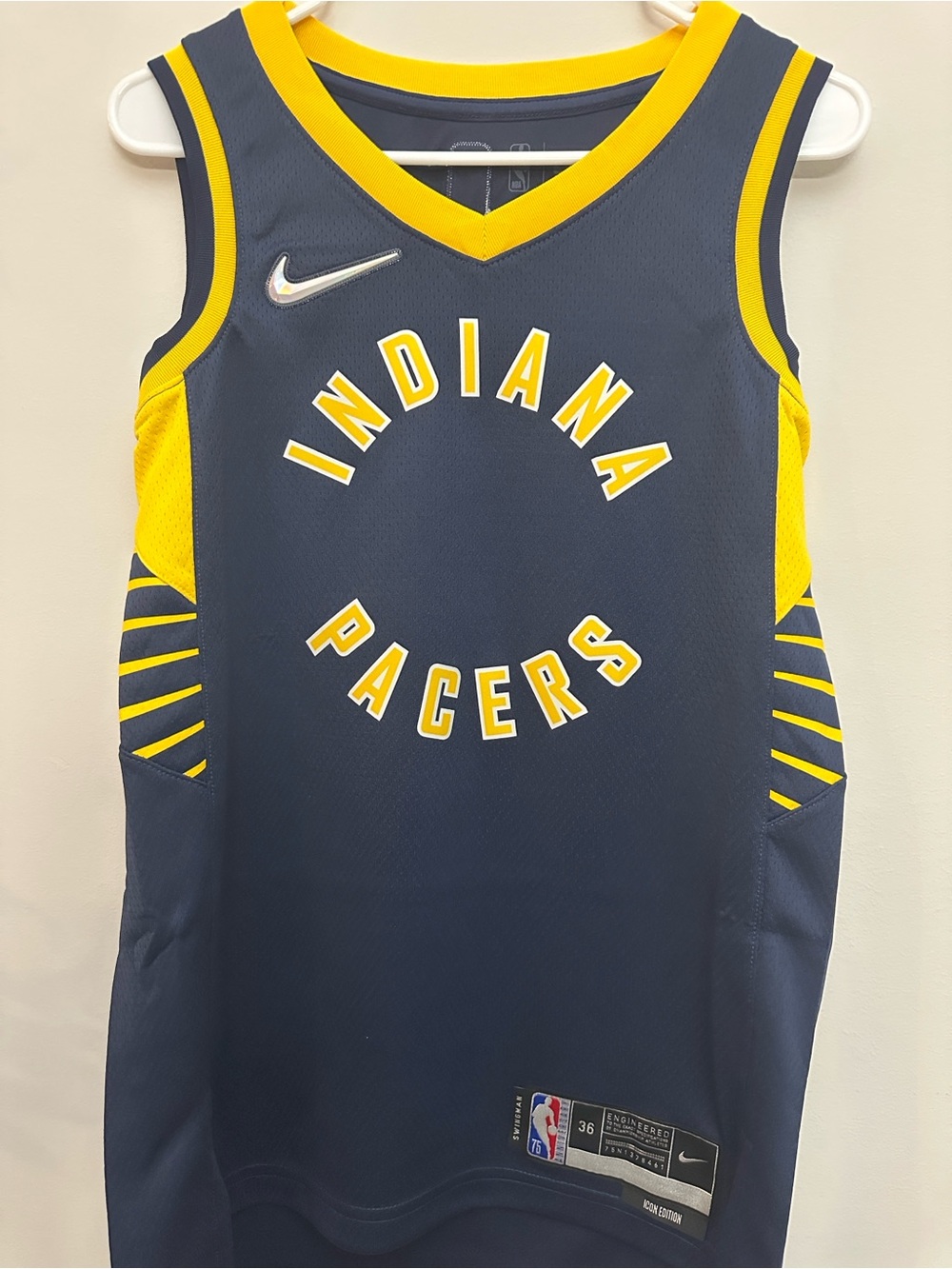 Nike Navy V-Neck Top with Yellow Trim